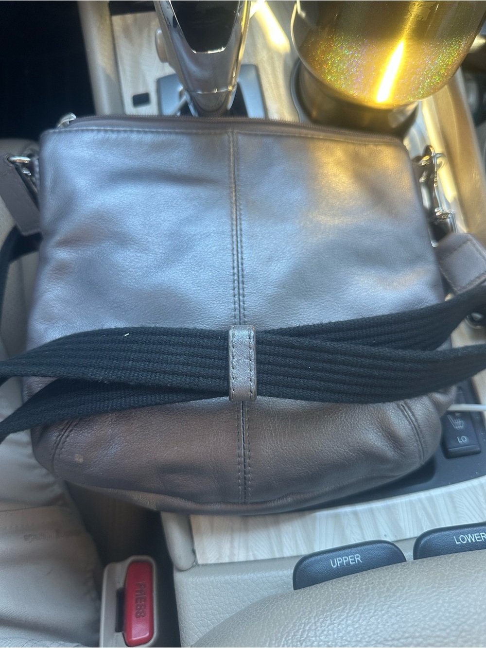 Coach Charcoal Gray Leather Crossbody Bag with Turn-Lock - Picture 4 of 6